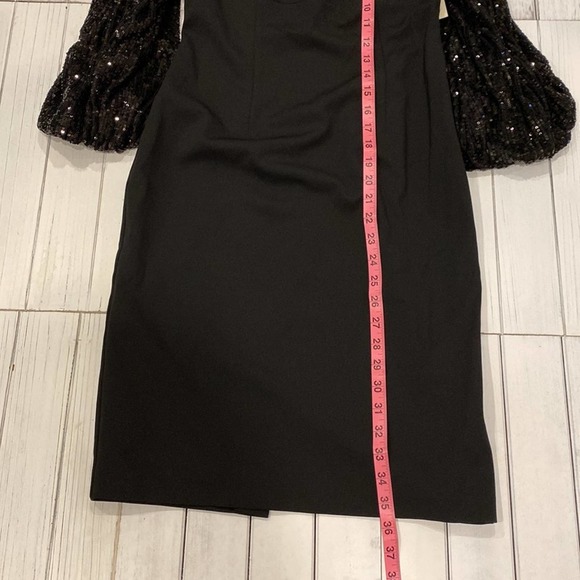 Eliza J Sequin Balloon-Sleeve Sheath Dress Black size 4 New!! - Picture 6 of 12
